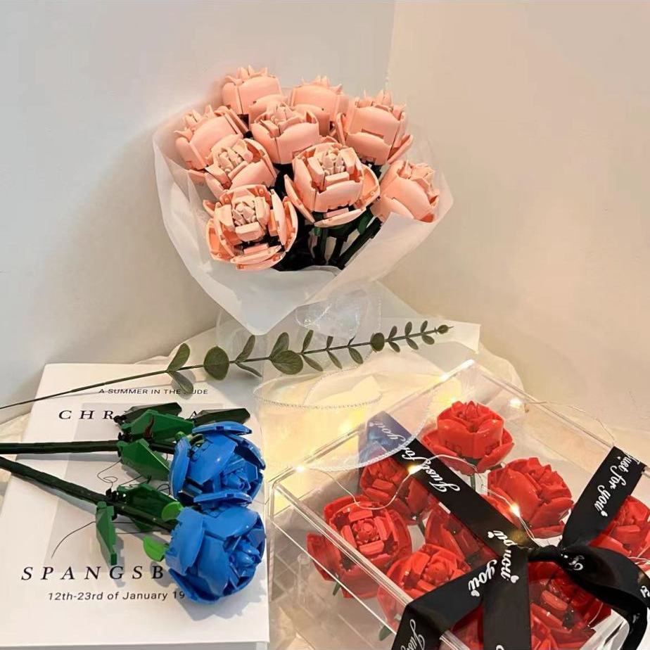 Bộ Đồ Chơi Lắp Ráp Lego Hình Bó Hoa Hồng Sáng Tạo Cho Cặp Đôi