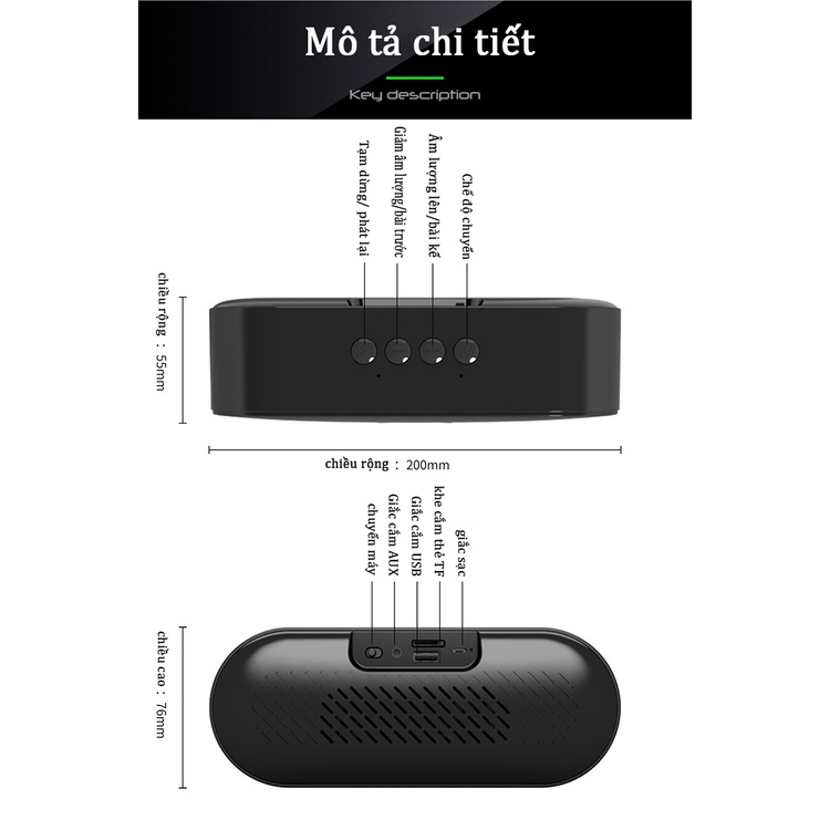 M6LED đèn đầy màu sắc loa bluetooth không dây loa kép loa siêu trầm âm thanh thẻ để bàn âm lượng lớn