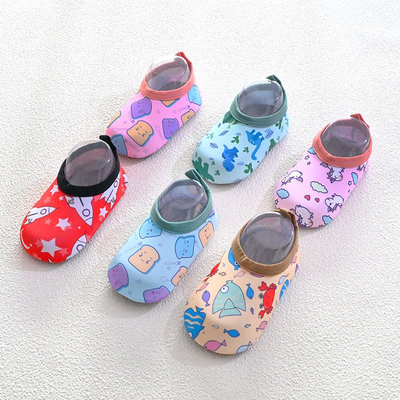 Giày Mềm Chống Trượt In Họa Tiết Ngựa Một Sừng / Khủng Long Dễ Thương Dành Cho Bé Gái 1-4 Tuổi