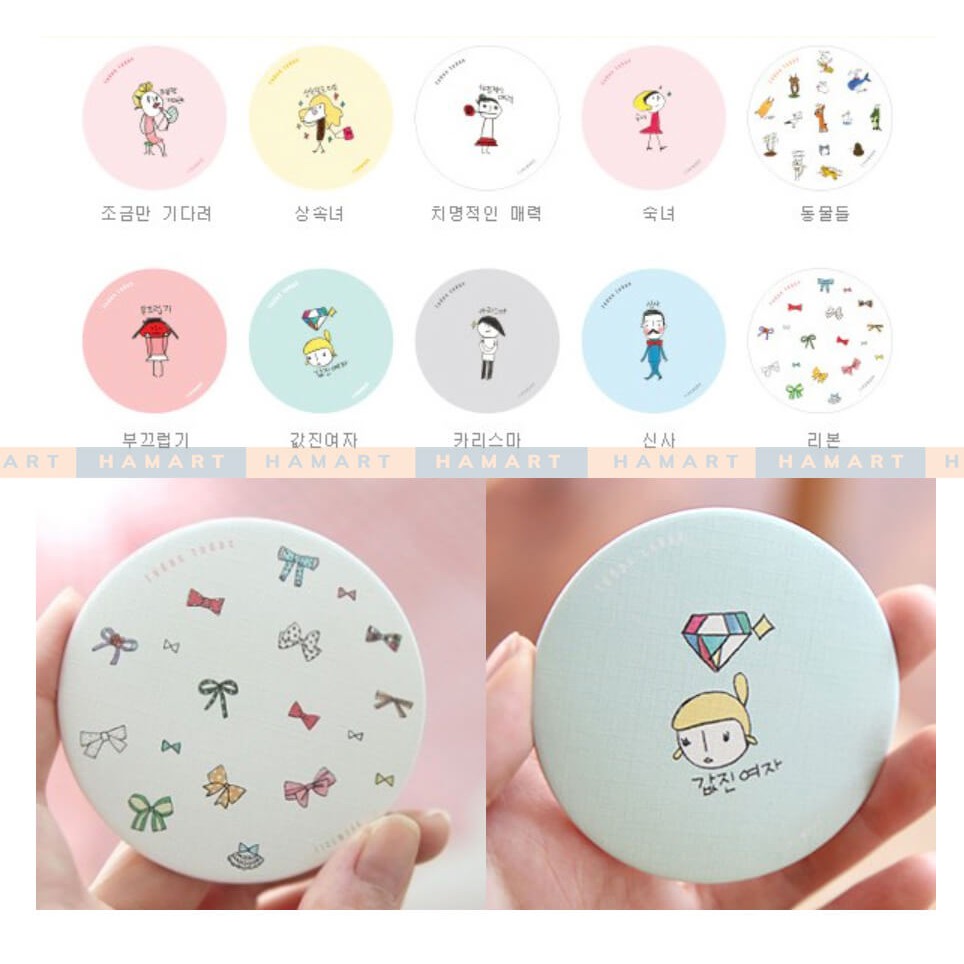 Gương Cầm Tay Mini Cute 7CM Gương Bỏ Túi Trang Điểm Hàn Quốc Đa Sắc Dễ Thương