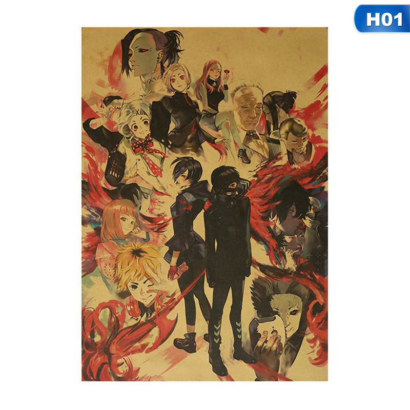 flowersqueen Japanese Anime Tokyo Ghoul Kaneki Ken Poster Wall Decals Kraft Paper Posters