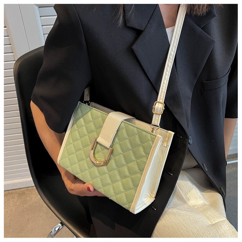 Túi Đeo Chéo Vai Thêu Đường Chỉ Hình Thoi Nhỏ Phong Cách Phương Tây Hàn Quốc Phổ Biến Thời Trang Cao Cấp Cho Nữ