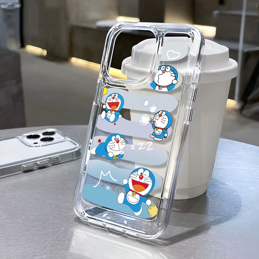 Ốp Điện Thoại Trong Suốt Họa Tiết Hoạt Hình Doremon Cho iphone 14 Pro Max 14 Plus 13 11 12 7Plus X XR XS Max