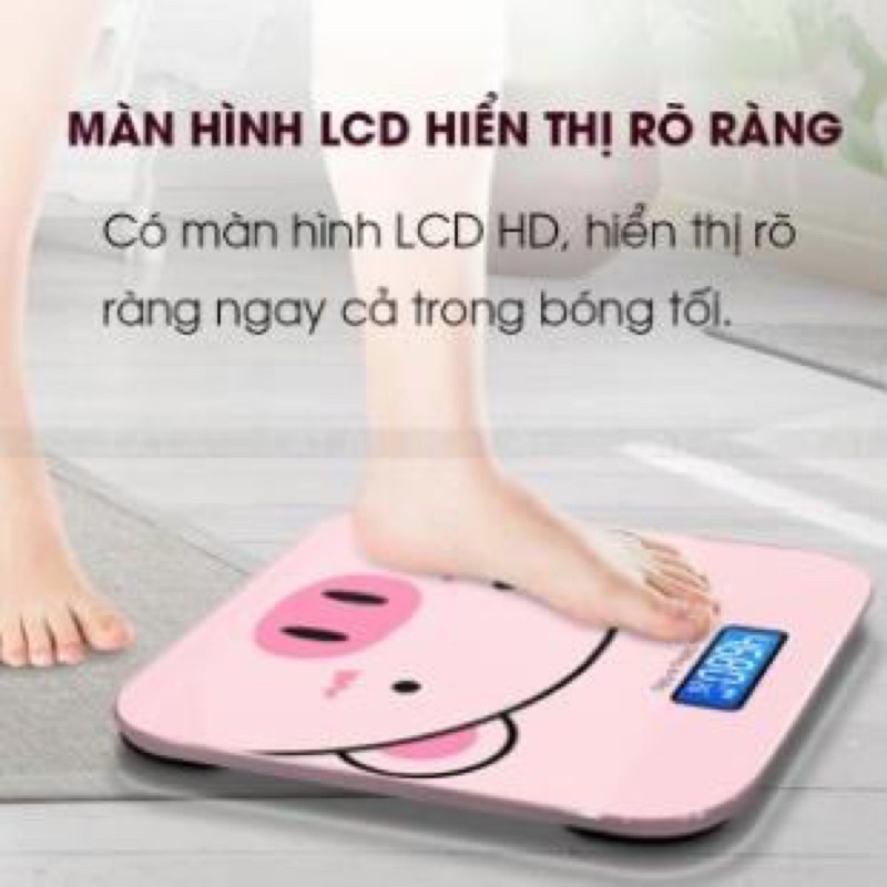 Cân Điện Tử Sức Khoẻ Hình Chú Heo Xinh Xắn Chính Hãng