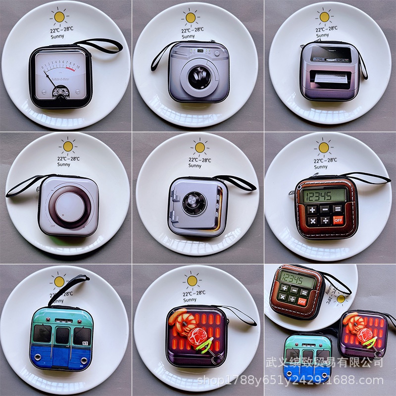 Hộp đựng tai nghe/ Cáp sạc/ Phụ kiện Chất Liệu Nhôm phong cách retro