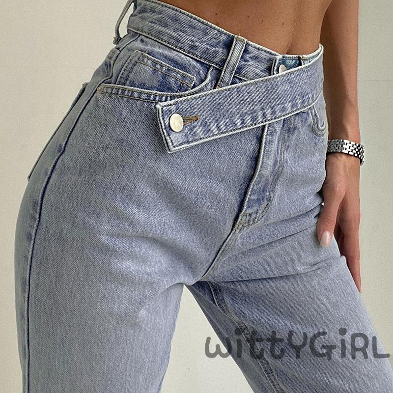 Quần Jeans Nữ Dài Lưng Cao Ống Rộng Thời Trang | BigBuy360 - bigbuy360.vn