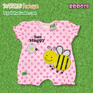 Bodysuit sơ sinh ngắn tay Ong Con xinh xắn cho bé gái 0-12 tháng tuổi