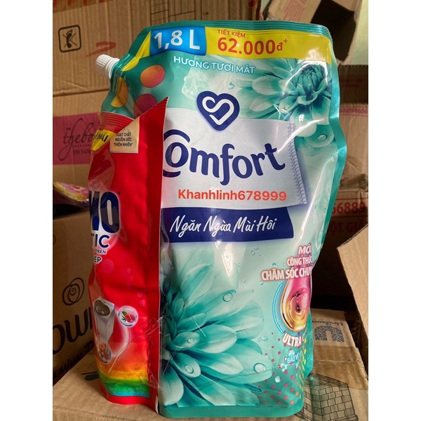 Nước xả Comfort Hương Tươi Mát 1,8L ( tặng kèm như hình )