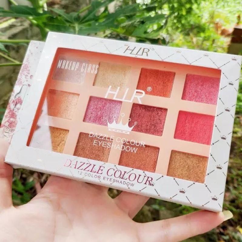 SIÊU SALE Phấn Mắt 12 Ô Dazzle Colour Eyeshadow Vương Miện - tone màu cam hồng đất pastel - bảng vuô
