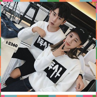 I-2360 áo thun đôi tình nhân tay dài in real kiểu