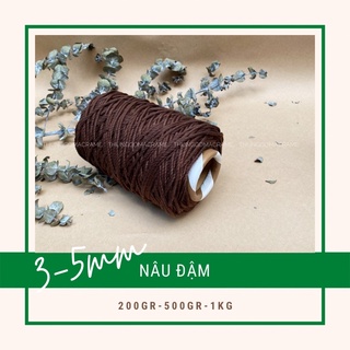 Dây thừng macrame màu nâu đậm 3mm