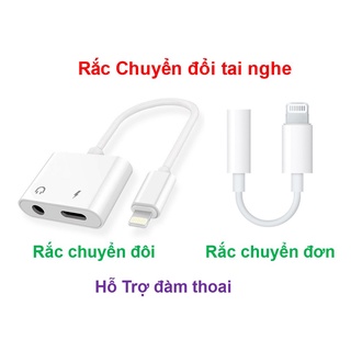 Rắc chuyển đổi tai nghe iPhone,Cáp Lightning sang Jack audio 3.5 mm nghe nhạc,đàm thoại có Mic