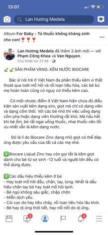 Kẽm nước Biocare số 1 UK