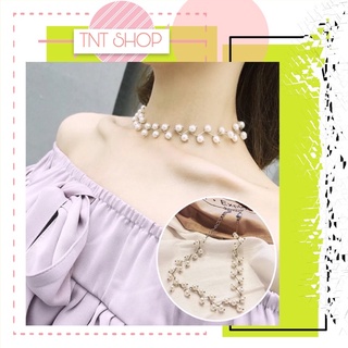 Choker vòng cổ đính ngọc trai ( nhân tạo )