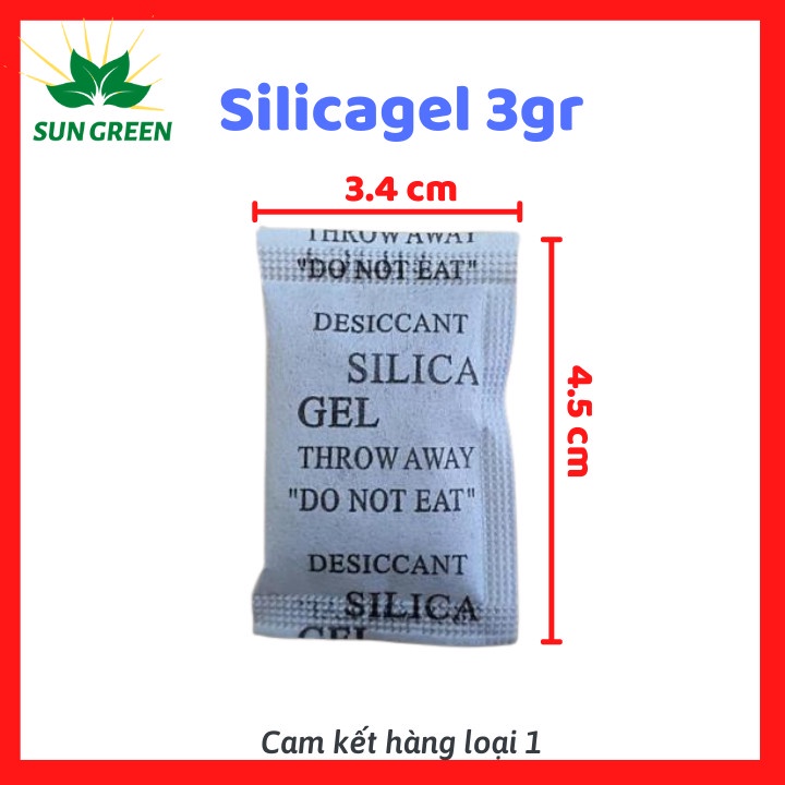 [SILICAGEL 3Gr] Gói Hút Ẩm Silica Gel Loại 3g/gói  - Hạt chống ẩm mốc, khử mùi, bảo quản thực phẩm, đồ dùng và mặc, ...