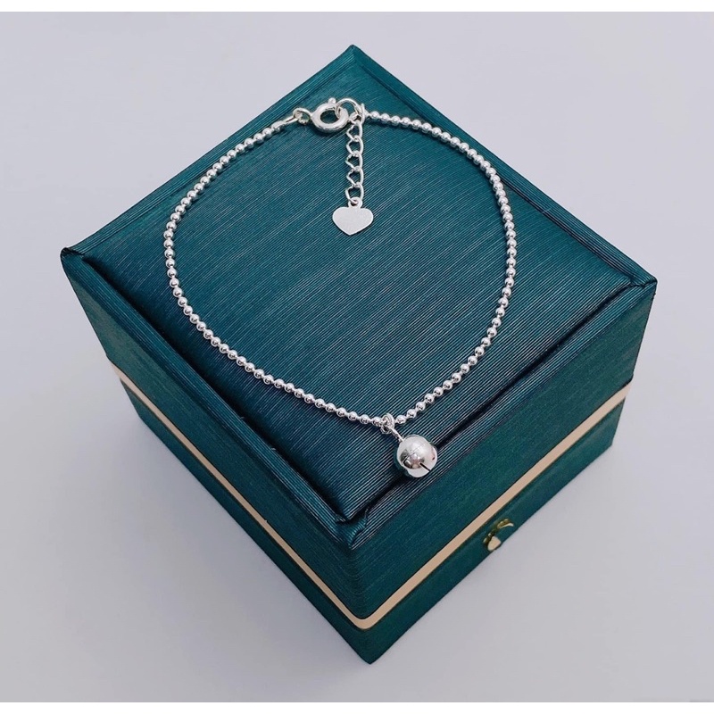 Lắc chân bi bạc có chuông bạc thật cao cấp DaLiA Jewelry lắc chân bạc bi nhỏ chuông to đáng yêu