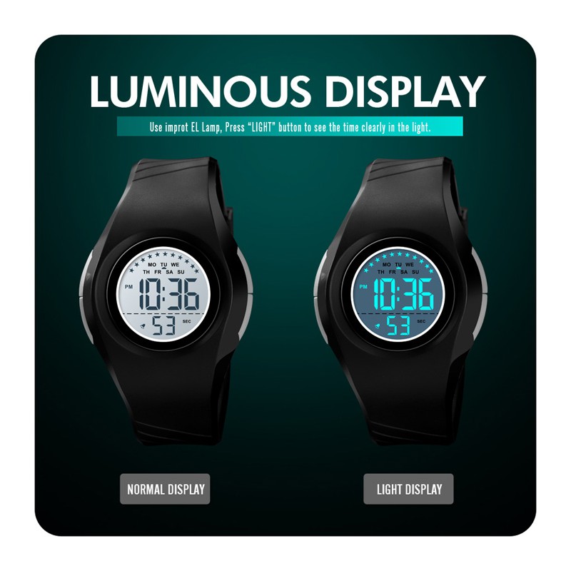 Đồng Hồ Điện Tử SKMEI Bấm Giờ/Báo Thức/Hiển Thị Tuần Dây Đeo PU Phong Cách Thể Thao Cho Bé | BigBuy360 - bigbuy360.vn