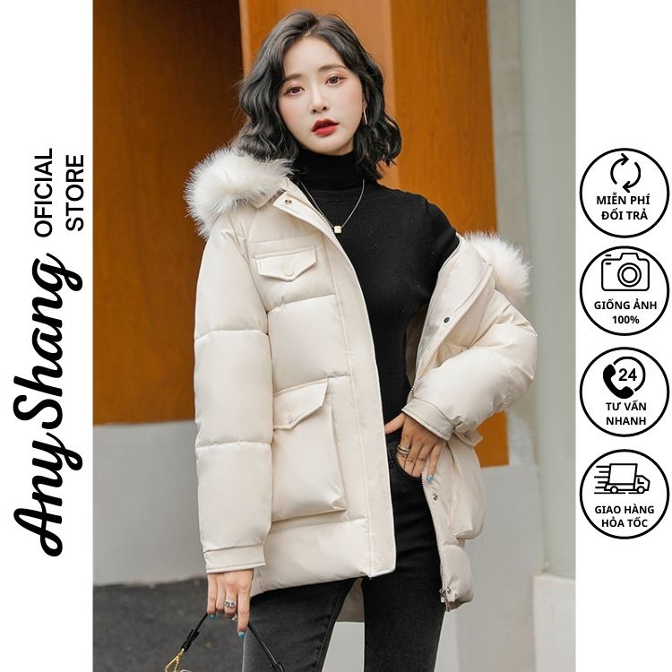 Áo Khoác Nữ Trần Bông 2 Lớp Đại Hàn Ấm Cực, Áo Phao Béo AnyShang Vạn Người Mê