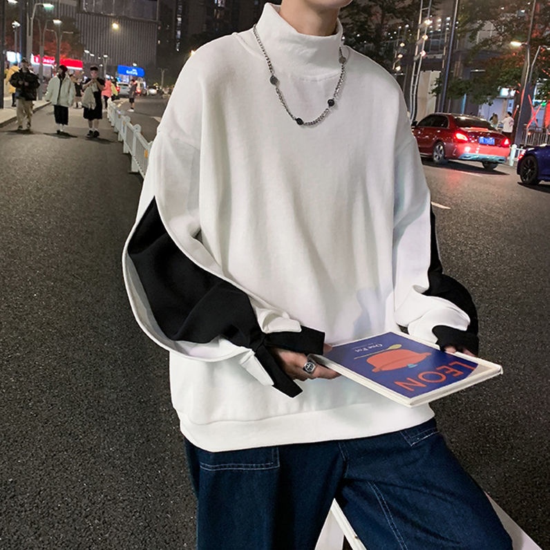 Áo Sweater Cổ Lọ Dáng Rộng Thời Trang Mùa Đông Cho Nam Giới Có Size Lớn