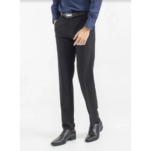 Quần âu nam công sở Aristino màu đen form dáng regular fit chất liệu polyester ATRO3609