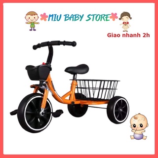 Xe đạp trẻ em xe đạp 3 bánh cao cấp kèm giỏ đồ lớn phía sau cho bé từ 1 đến 5 tuổi