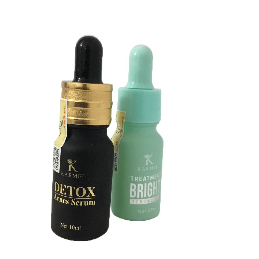 Combo serum karmel sạch mụn ẩn, mụn đầu đen, hết thâm và sáng đều mầu da