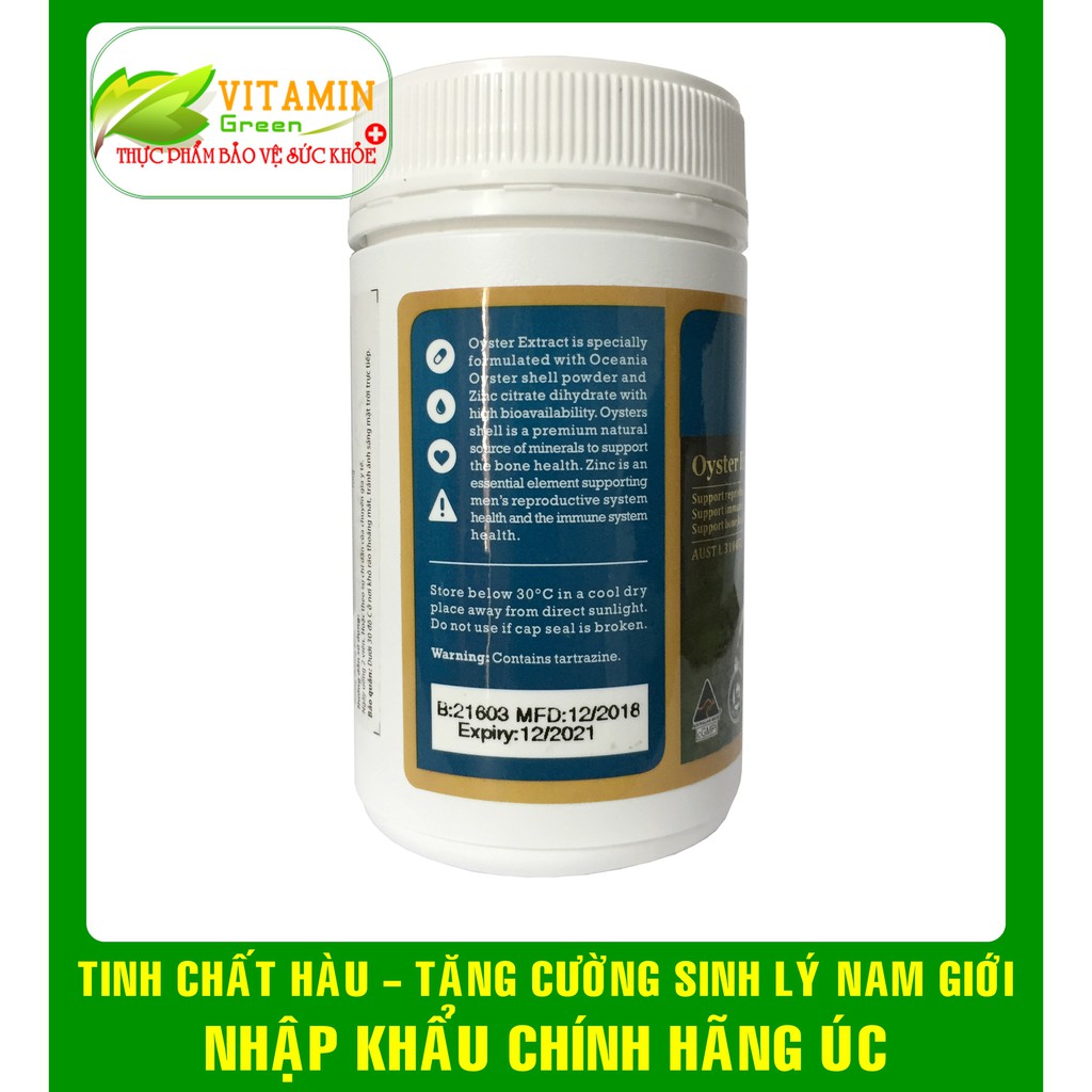 TINH CHẤT HÀU VITATREE OYSTER EXTRACT TĂNG CƯỜNG SINH LÝ NAM GIỚI (90 viên) | NHẬP KHẨU CÍNH HÃNG ÚC