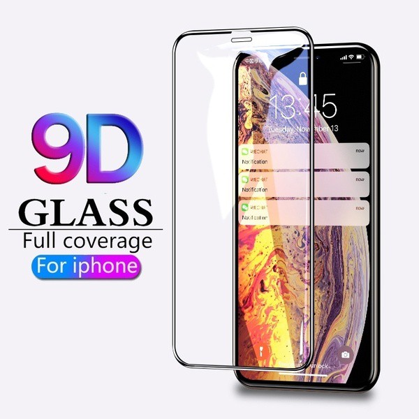 9D Bảo hiểm đầy đủ Cạnh hợp kim nhôm Kính cường lực Màn hình Phim bảo vệ Dành cho iPhone 6S 7 8 Plus XR XS Max X 11 Pro