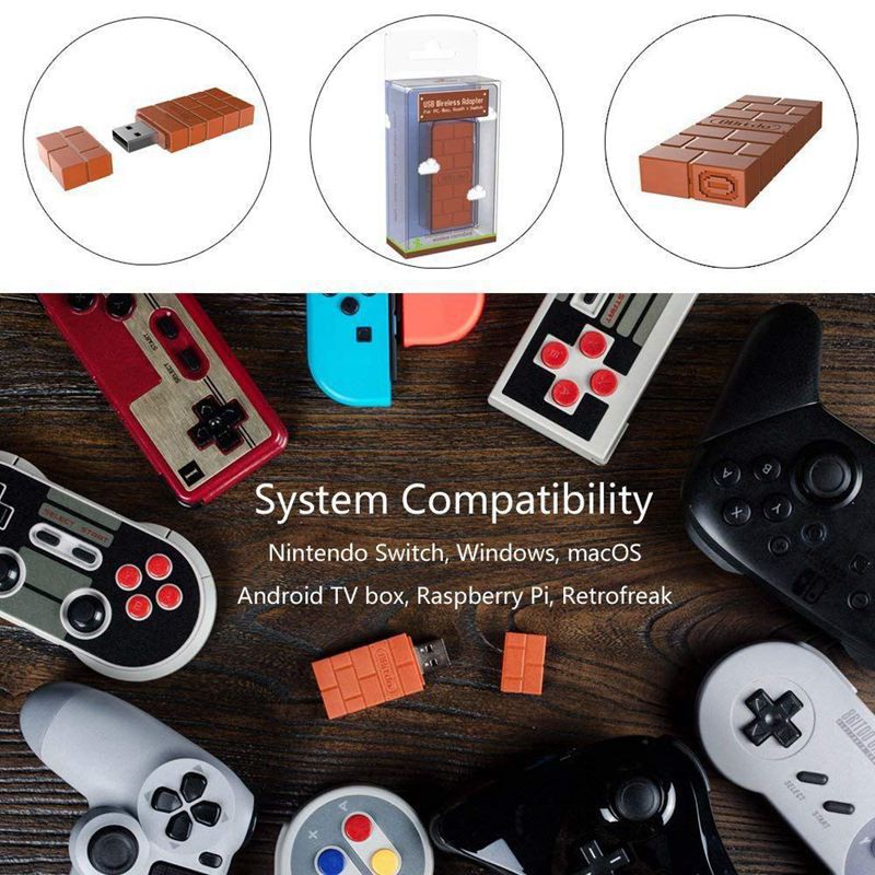 Usb Nhận Tín Hiệu Bluetooth 8bitdo Cho Nintendo Switch, Windows, Macos Android Tv Box, Raspberry Pi