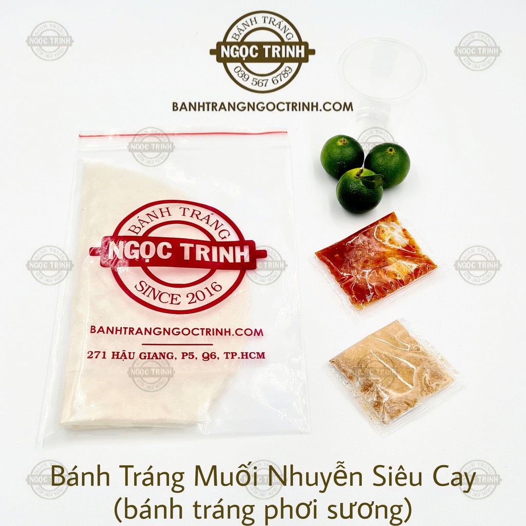 (5 Túi) Bánh tráng muối nhuyễn siêu cay loại bánh tráng phơi sương bánh tráng Ngọc Trinh