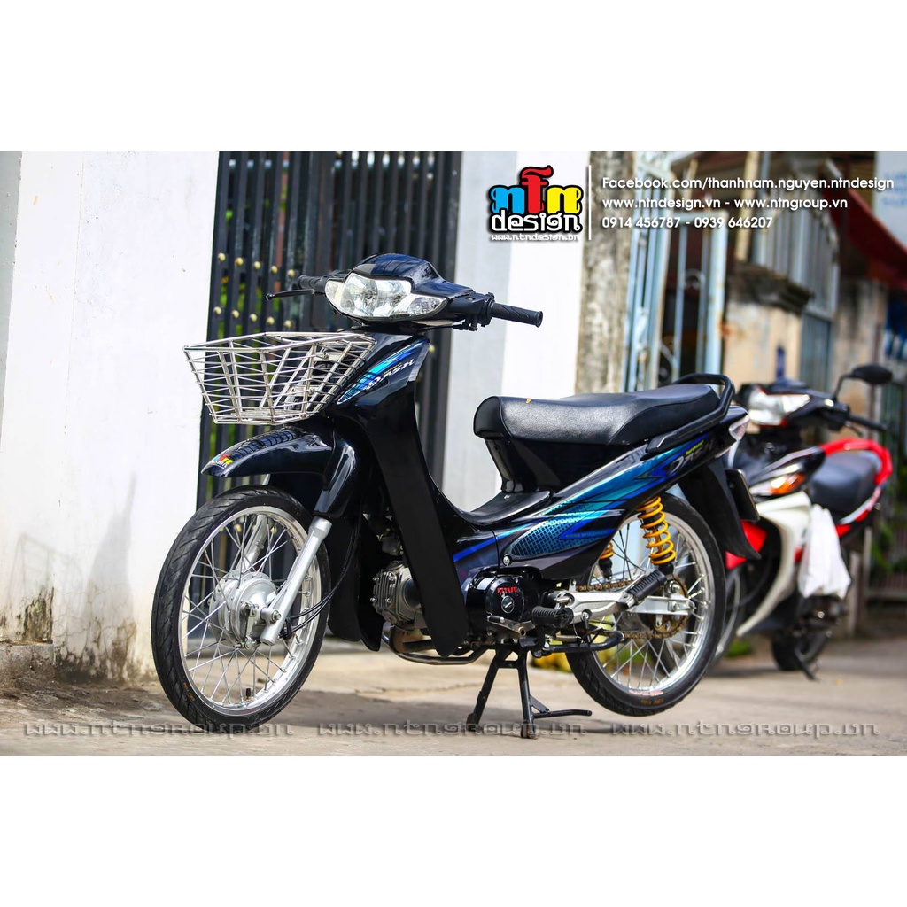 Tem Rời Dán Xe Wave Nhỏ Mẫu Dash Đen Xanh Cực Đẹp, Hàng 3 Lớp Chất Lượng Cao