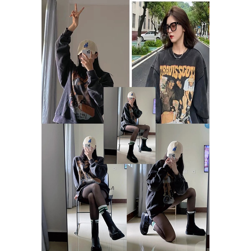 Áo Hoodie, Sweater Travisscott In Hình Cực Ngầu Form Rộng Unisex Áo Chất Nỉ Bông