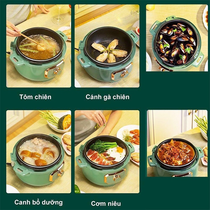 Nồi Áp Suất Điện Đa Năng. Nồi lẩu đa năng Dung Tích 3L-4L, Nấu Lẩu, Hầm, Soup.Bảo hành 12 tháng