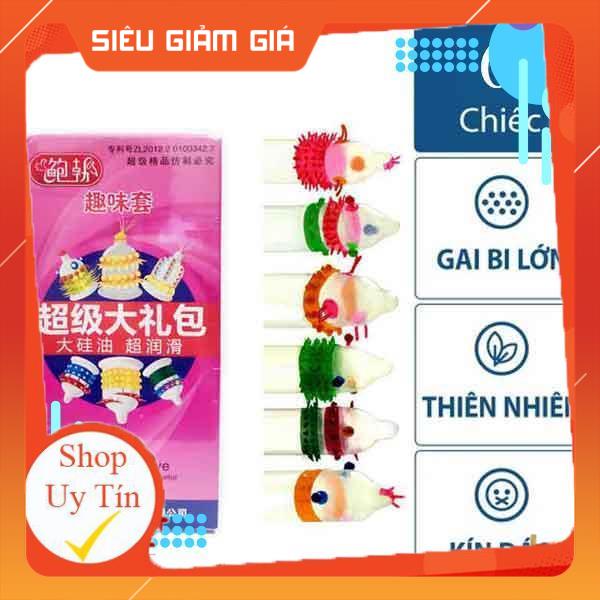 Bao cao su gai đôn gân gai vòng bi lớn Extra sᴇɴsɪᴛɪᴠᴇ kéo dài thời quan quan hệ Hộp 6 cái bcs 6 kiểu