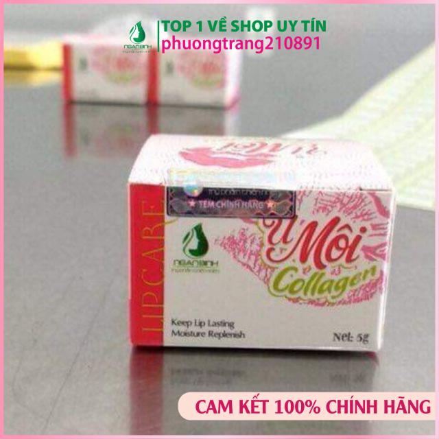 Mặt nạ ủ môi Collagen Ngân Bình loại bỏ tế bào chết cho môi giúp dưỡng môi mềm mại, làm hồng môi, hết thâm