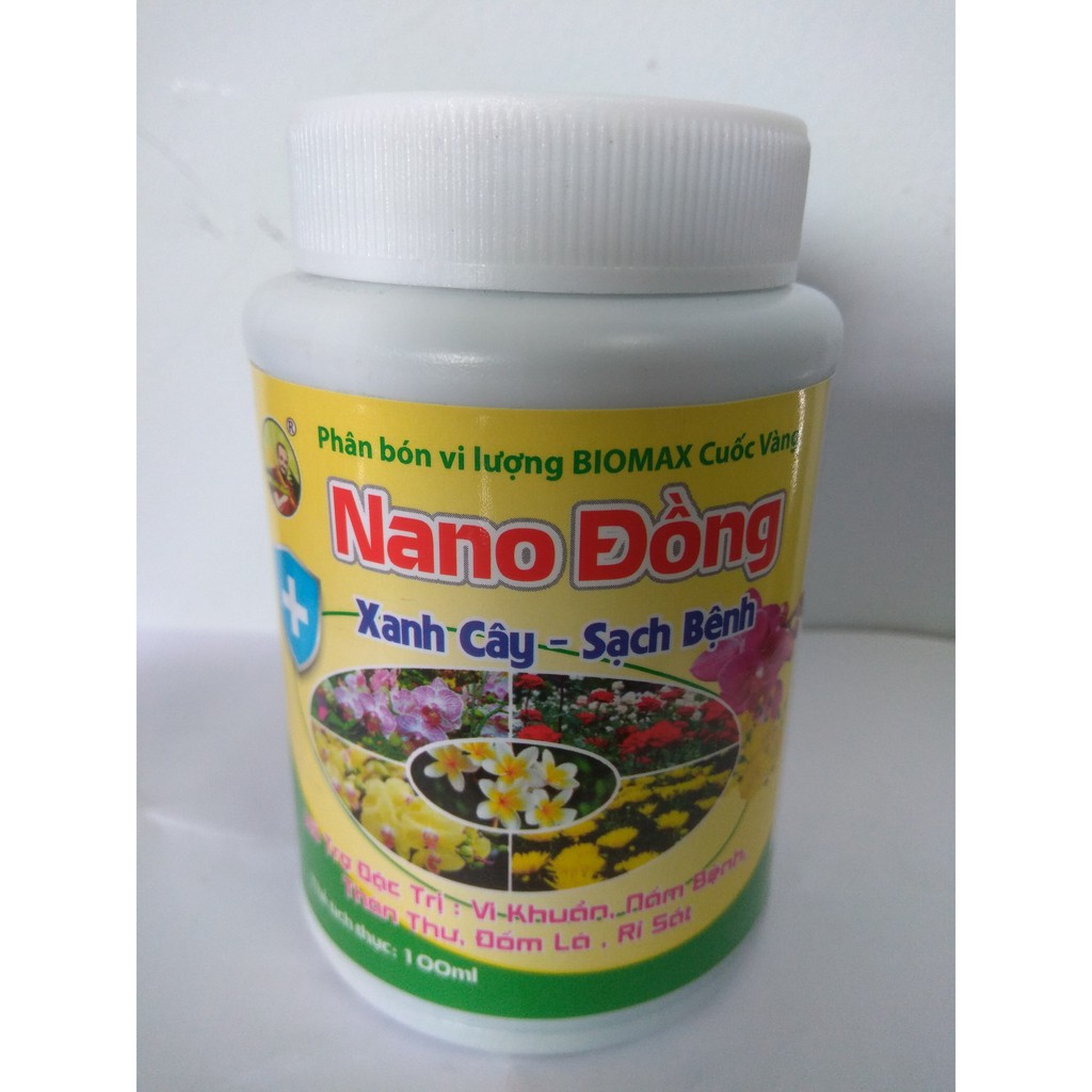 Phân bón vi lượng Nano Đồng xanh cây sạch bệnh - chai 100ml