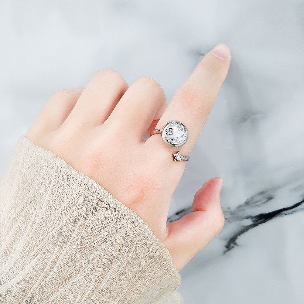 Nhẫn Hình Cỏ Bốn Lá Có Thể Điều Chỉnh Kích Thước Thời Trang Sang Trọng Niche