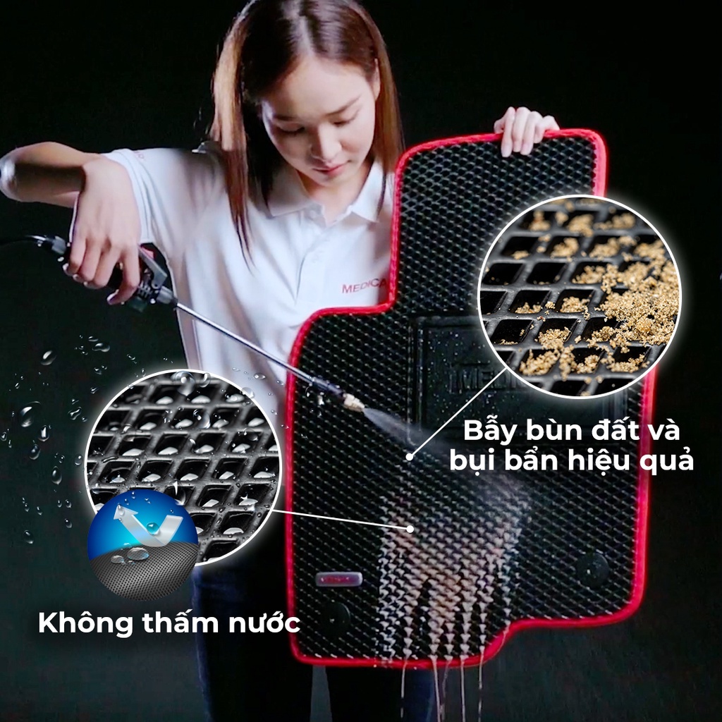 Thảm lót sàn ô tô Medicar xe KIA CERATO (2019-2020) - chống nước, không mùi, ngăn bụi bẩn màu nâu