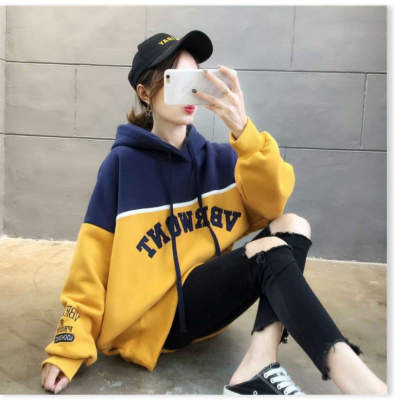 ÁO HOODIE PHỐI HAI MÀU CỰC XINH LUNG LINH