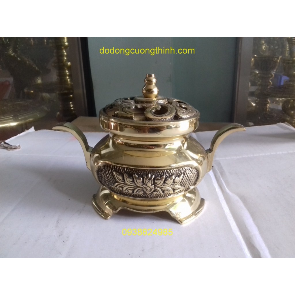 Lò đốt trầm có quai Trung bằng đồng
