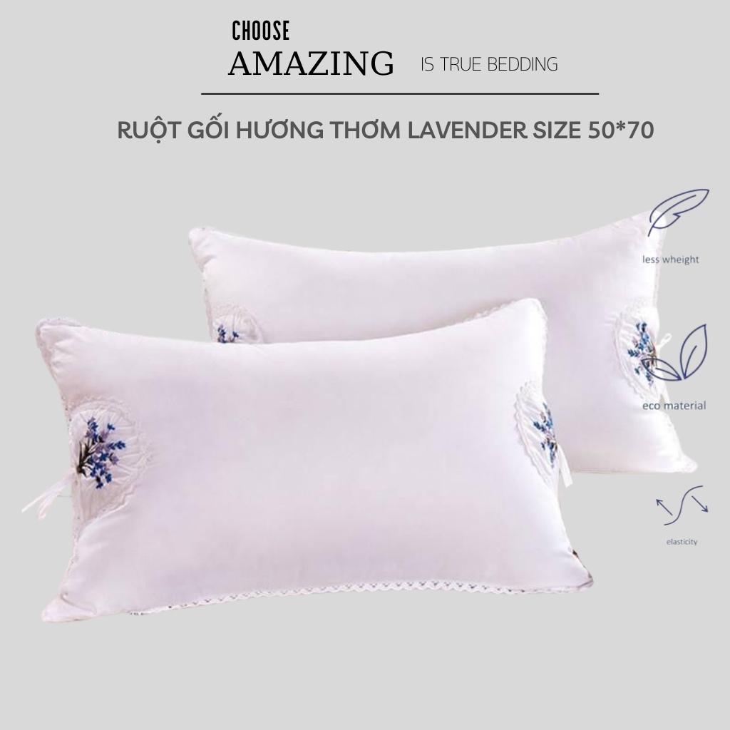 1đôi (2 chiếc) gối thơm hương hoa Lavender nặng 1,6kg ( có túi thơm)