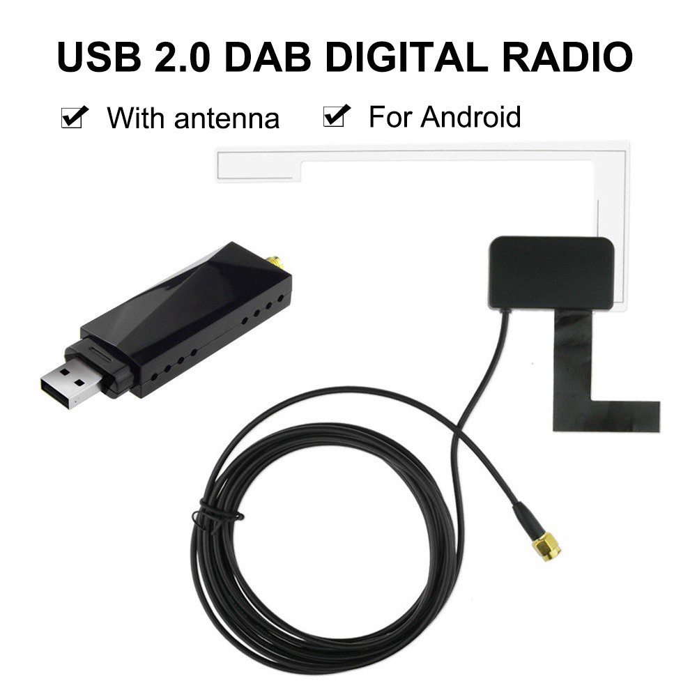 LANFY Durabl Car Radio Radio Tuner DAB Box Receiver Multiple Channel USB Dongle Car DVD Antenna for Android USB Stick/Multicolor