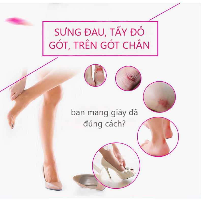 Combo 2 đôi Dán lót giày mút (bọt biển) chống trầy gót, chống nhấc gót, đau chân, giảm size giày- 4 chiếc