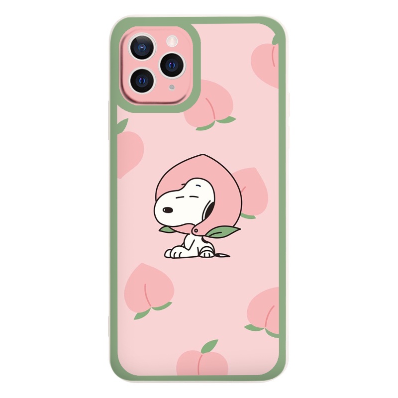Ốp iphone - Ốp lưng iphone cạnh vuông chú chó đội mũ đào dành  cho ip 6 đến 14promax - ng215