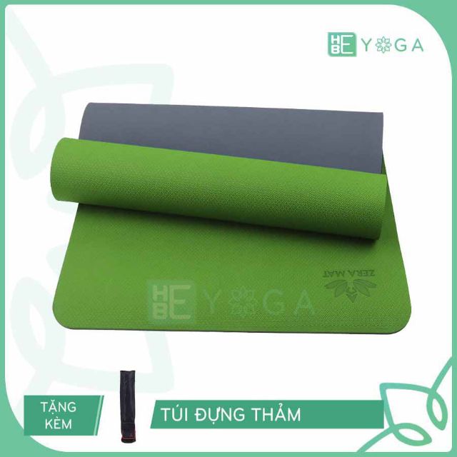 Thảm tập yoga, thảm tập gym TPE 2 lớp dày 8ly kèm túi mền mịn, êm ái.