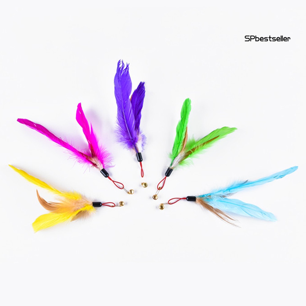 Gậy đồ chơi đính lông vũ và chuông vui nhộn dành cho mèo cưng