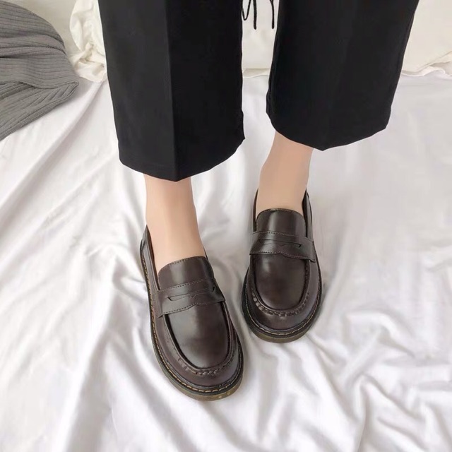[Sẵn Đen 35] Giày Loafer Vintage mẫu mới 2020( Có ảnh thật ) | BigBuy360 - bigbuy360.vn