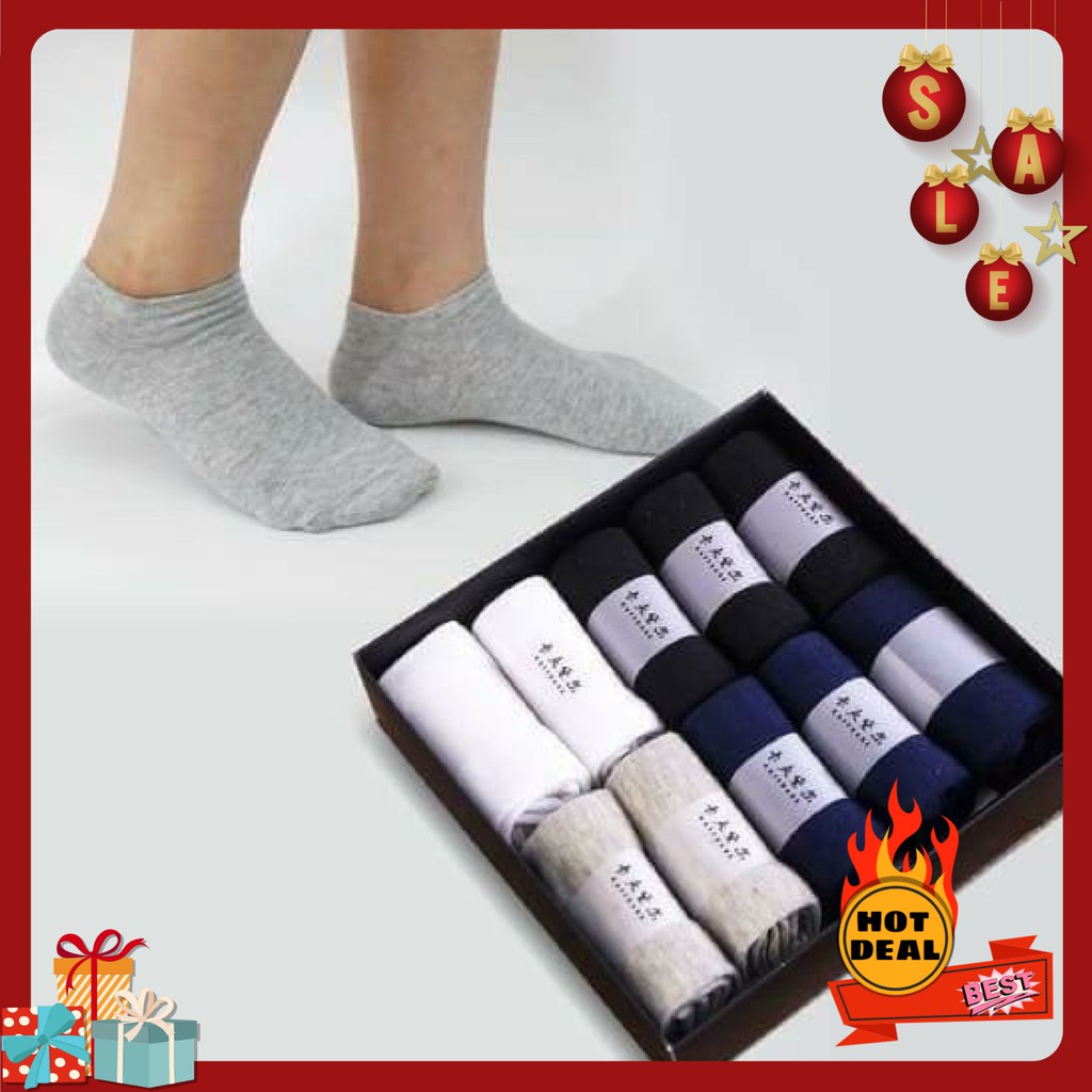 [HOT SALE] BÁN SỈ Hộp 10 Đôi Tất Chống Thối Cổ Ngắn- Loại Đẹp