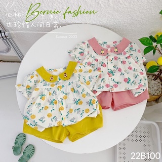 Bernie - set bé gái cổ sen thêu hoa nhí đáng yêu cho bé gái
