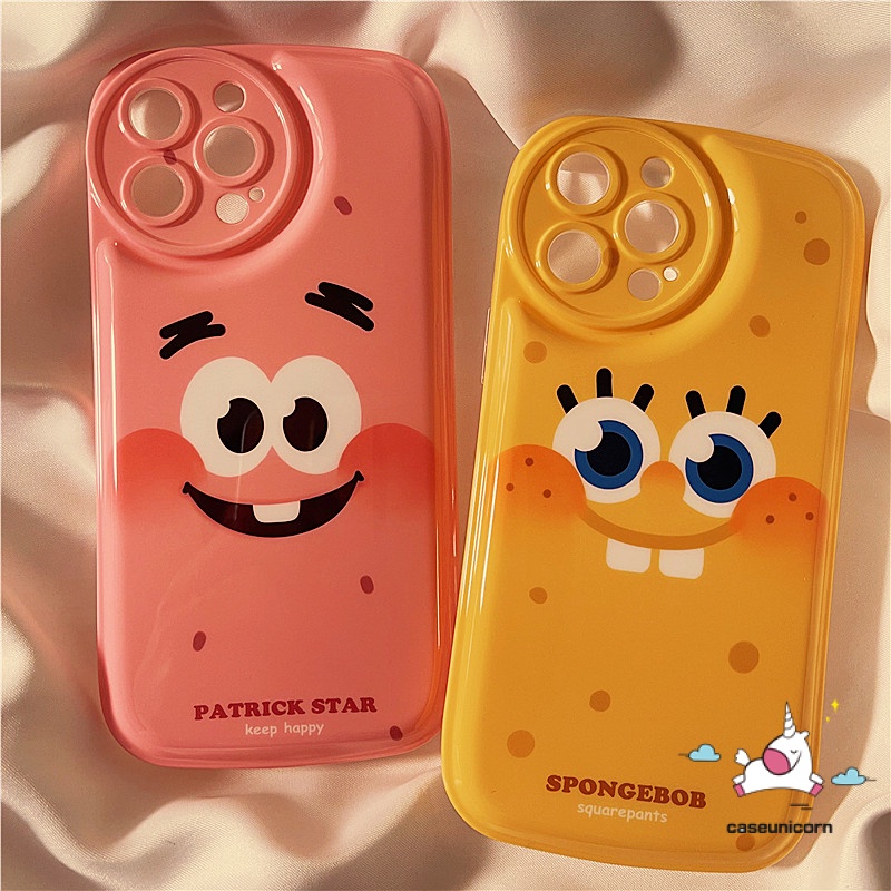 Ốp Điện Thoại TPU Mềm Đệm Khí In Hoạt Hình SpongeBob Cho IPhone 7 8 6 6s Plus 11 12 13 Pro MAX XR X XS MAX SE 2020